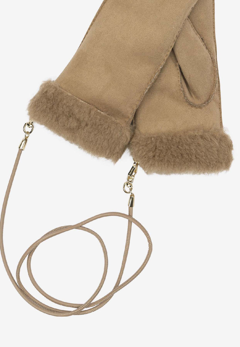 Max Mara Shearling-Trimmed Wool Gloves Brown 2524566092SAND001_9aae8baf-f362-43a3-9efa-2f5feb59b454