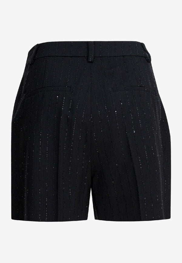 Max Mara Pianoforte Siberia Pinstripe Tailored Mini Shorts Black 2521146014SIBERIA001_f8342ea7-b492-4916-8fab-b7ba8e3c737f