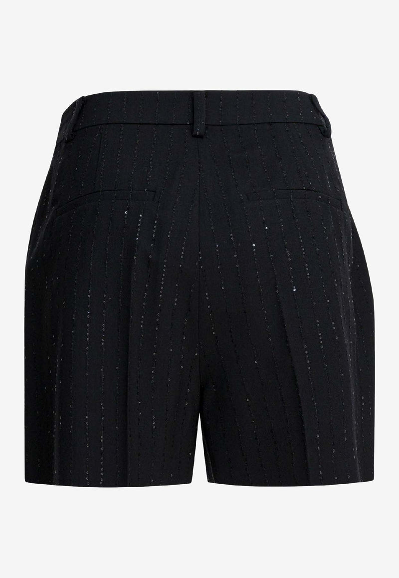 Max Mara Pianoforte Siberia Pinstripe Tailored Mini Shorts Black 2521146014SIBERIA001_f8342ea7-b492-4916-8fab-b7ba8e3c737f