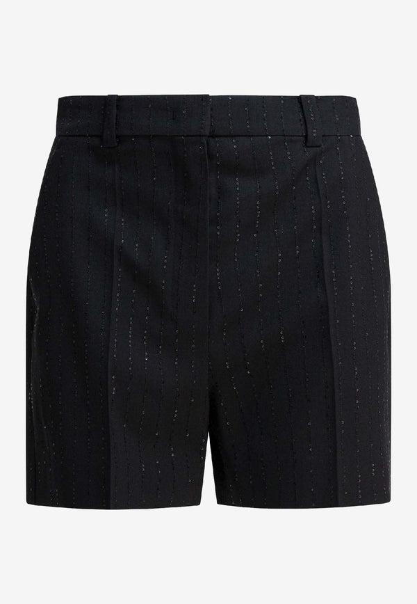 Max Mara Pianoforte Siberia Pinstripe Tailored Mini Shorts Black 2521146014SIBERIA001_f8342ea7-b492-4916-8fab-b7ba8e3c737f