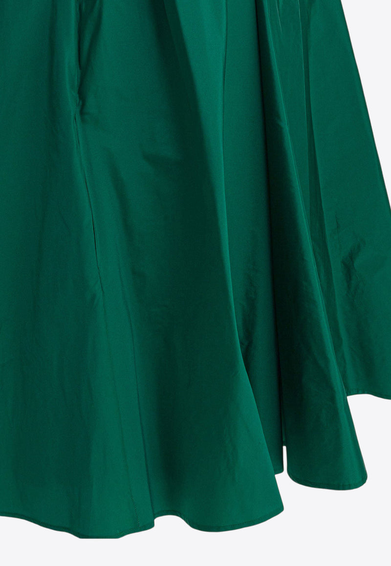 Max Mara Pianoforte Beber Taffeta Flared Mini Dress Green 2521226017BEBER010_eb7cf36d-4f1b-419c-a77b-f35e1f8fc343