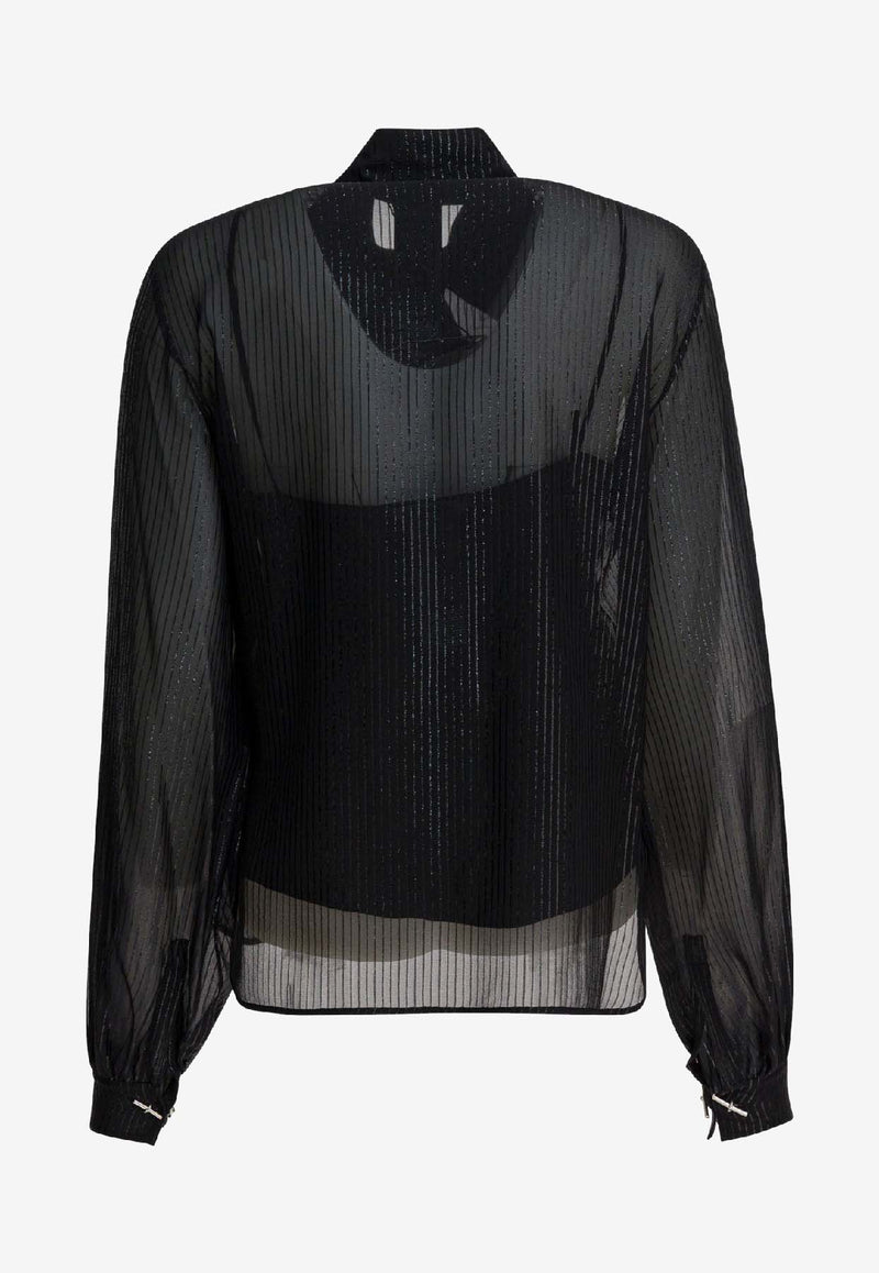 Max Mara Pianoforte Scafati Silk Chiffon Blouse Black 2521266014SCAFATI003_4209fd11-15e1-45b1-92e0-b1a94ea4a61c