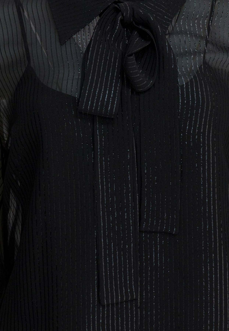 Max Mara Pianoforte Scafati Silk Chiffon Blouse Black 2521266014SCAFATI003_4209fd11-15e1-45b1-92e0-b1a94ea4a61c