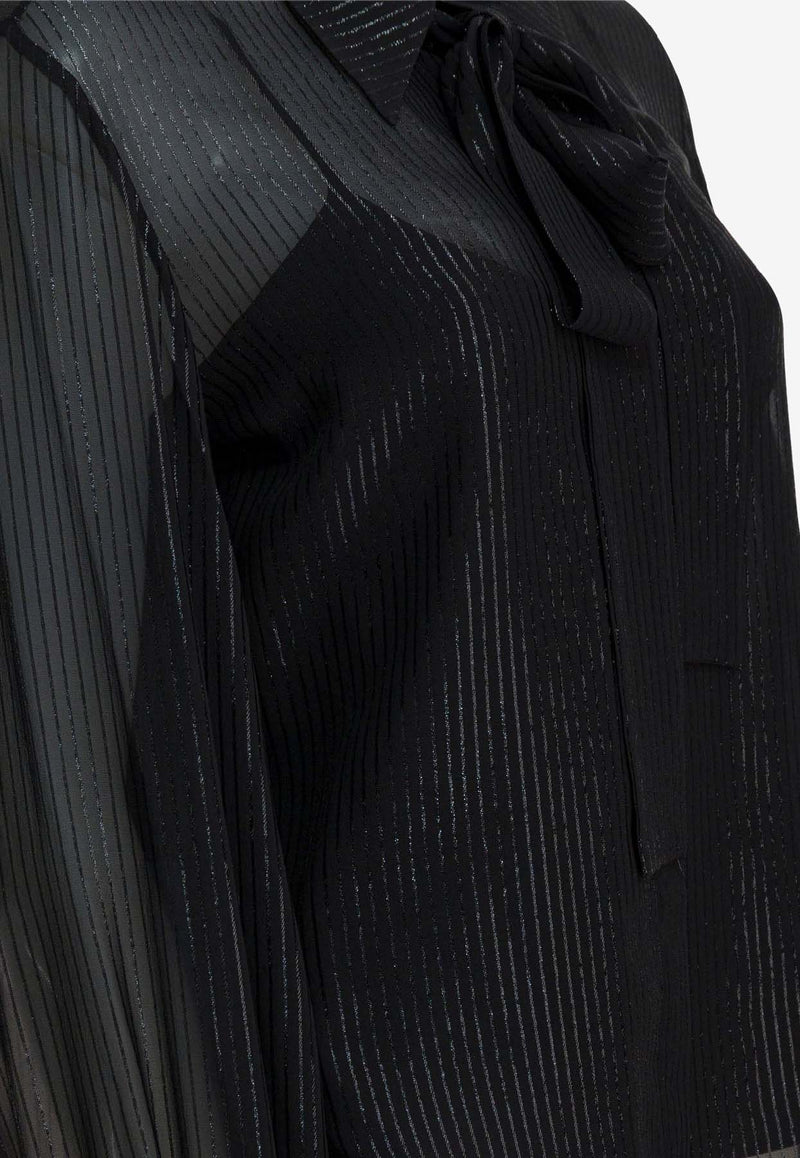 Max Mara Pianoforte Scafati Silk Chiffon Blouse Black 2521266014SCAFATI003_4209fd11-15e1-45b1-92e0-b1a94ea4a61c