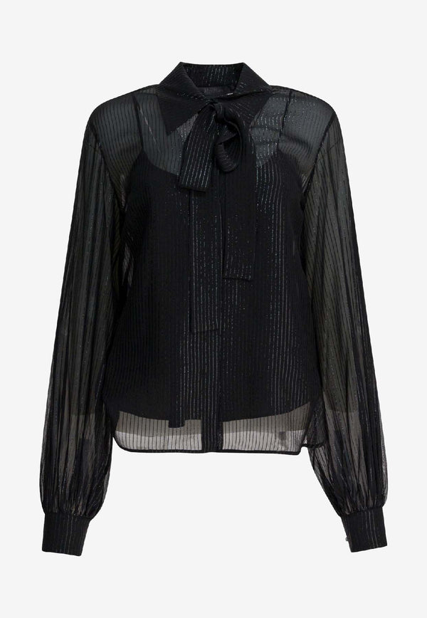 Max Mara Pianoforte Scafati Silk Chiffon Blouse Black 2521266014SCAFATI003_4209fd11-15e1-45b1-92e0-b1a94ea4a61c