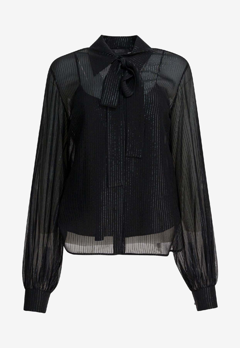 Max Mara Pianoforte Scafati Silk Chiffon Blouse Black 2521266014SCAFATI003_4209fd11-15e1-45b1-92e0-b1a94ea4a61c