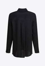 Max Mara Avion Long-Sleeved Silk Shirt Black 2521116018AVION001_82471