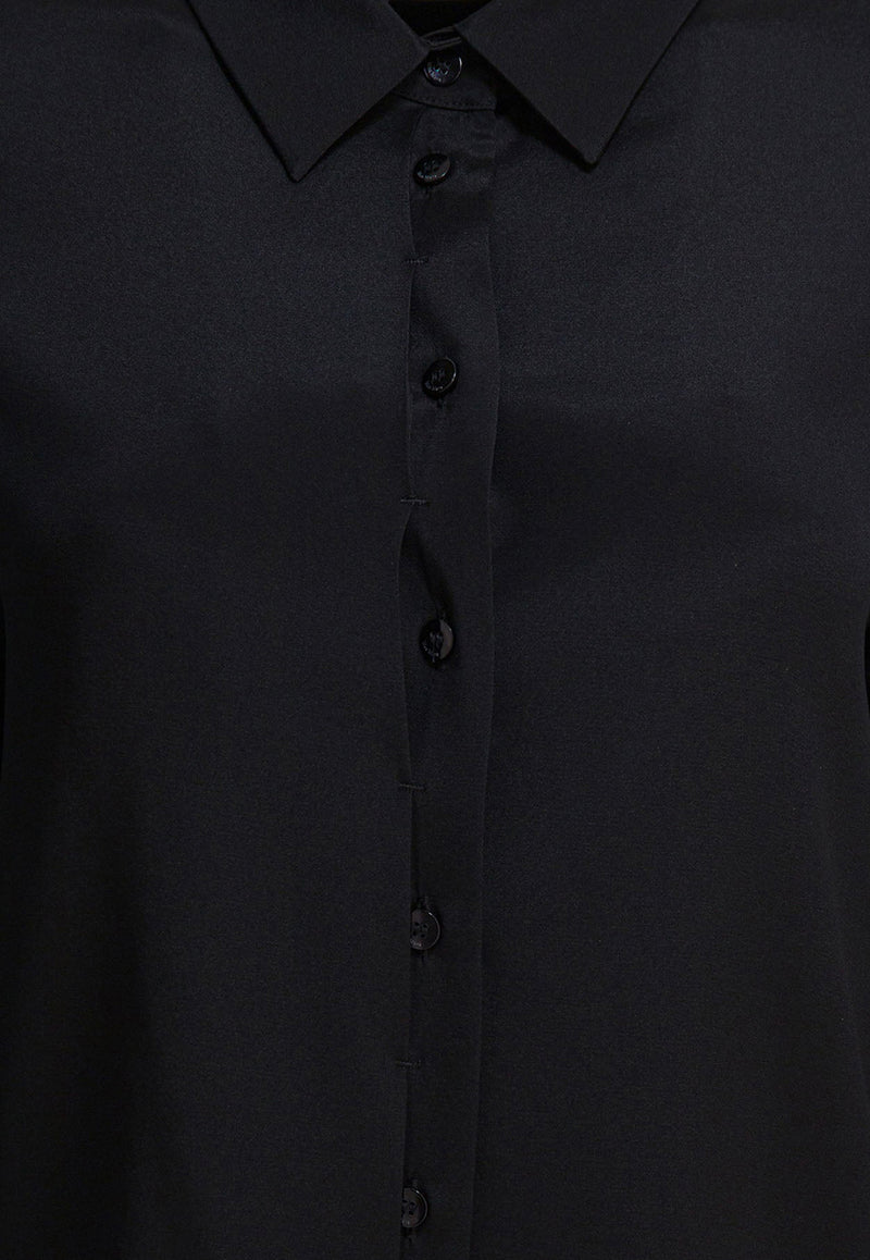 Max Mara Avion Long-Sleeved Silk Shirt Black 2521116018AVION001_82471