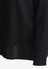 Max Mara Avion Long-Sleeved Silk Shirt Black 2521116018AVION001_82471