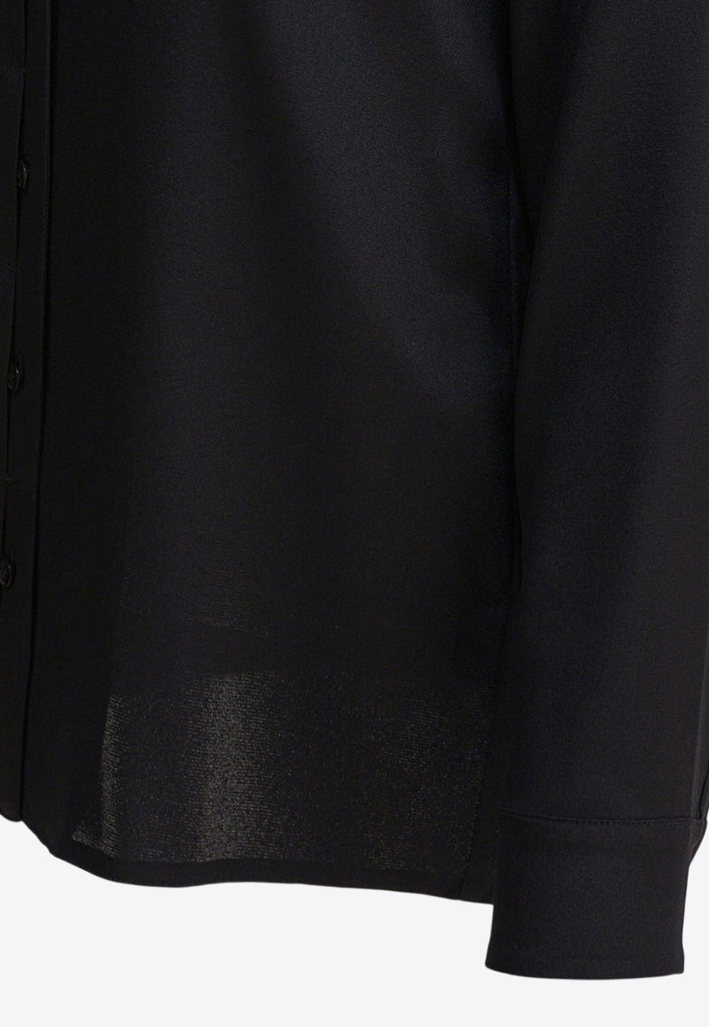 Max Mara Avion Long-Sleeved Silk Shirt Black 2521116018AVION001_82471