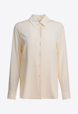 Max Mara Avion Long-Sleeved Silk Shirt Cream 2521116018AVION005_82509