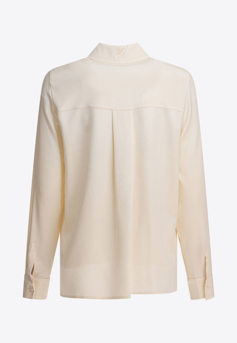 Max Mara Avion Long-Sleeved Silk Shirt Cream 2521116018AVION005_82509