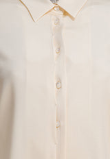 Max Mara Avion Long-Sleeved Silk Shirt Cream 2521116018AVION005_82509
