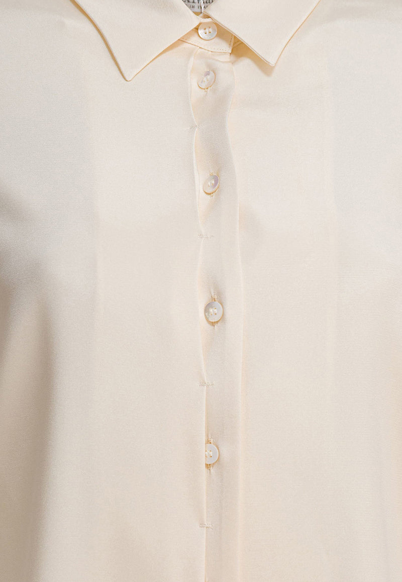Max Mara Avion Long-Sleeved Silk Shirt Cream 2521116018AVION005_82509