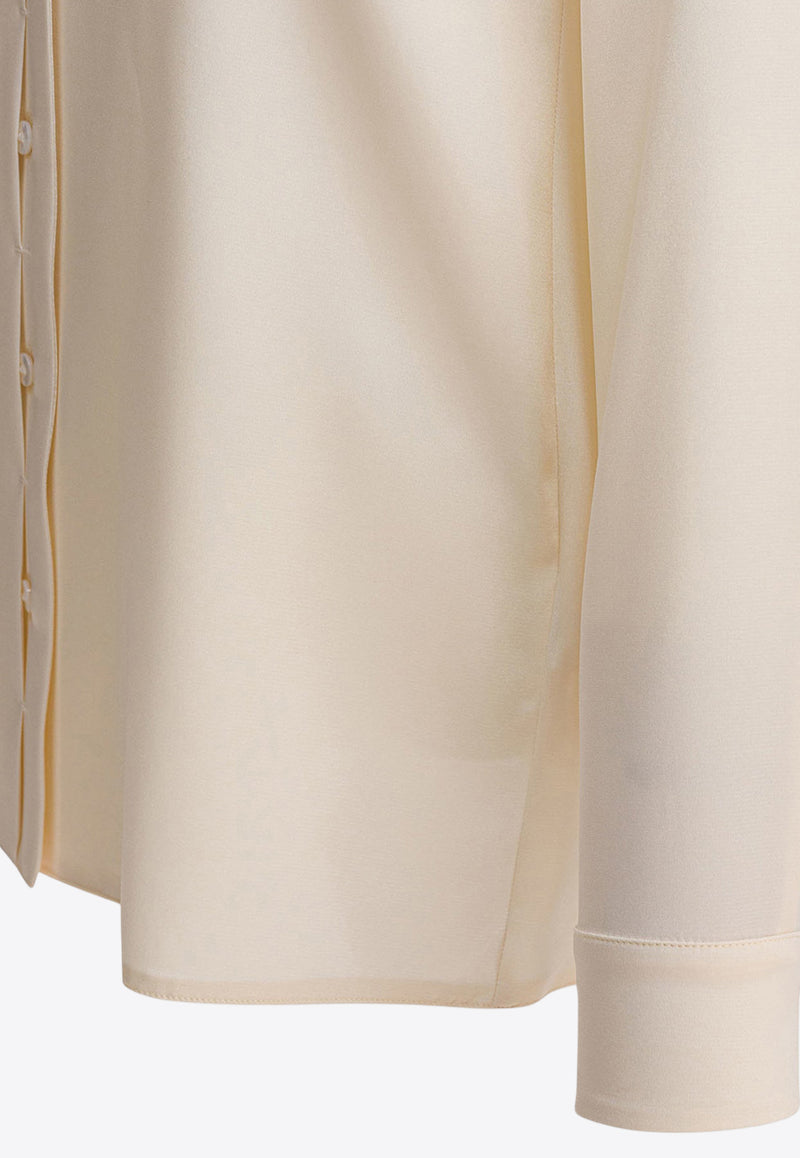 Max Mara Avion Long-Sleeved Silk Shirt Cream 2521116018AVION005_82509