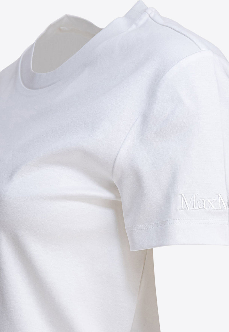Max Mara Nerina Logo Embroidered T-shirt White 2521976028NERINA006_82903