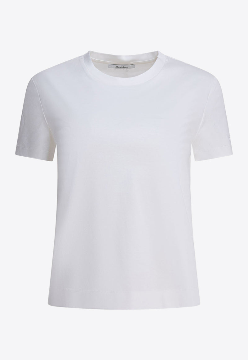Max Mara Nerina Logo Embroidered T-shirt White 2521976028NERINA006_82903