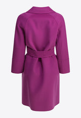 S Max Mara Arona Belted Wool Short Coat Fuchsia 2529016071ARONA075_82525