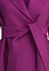 S Max Mara Arona Belted Wool Short Coat Fuchsia 2529016071ARONA075_82525
