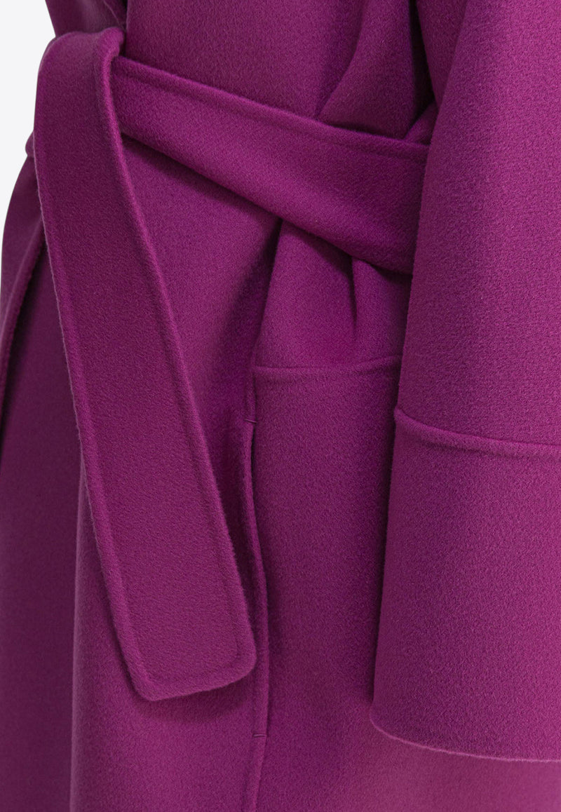 S Max Mara Arona Belted Wool Short Coat Fuchsia 2529016071ARONA075_82525