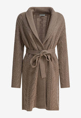 S Max Mara Quebec Cable Knit Belted Cardigan Beige 2529316013QUEBEC004_11355ce1-bf0d-4555-9bab-da900a15158d
