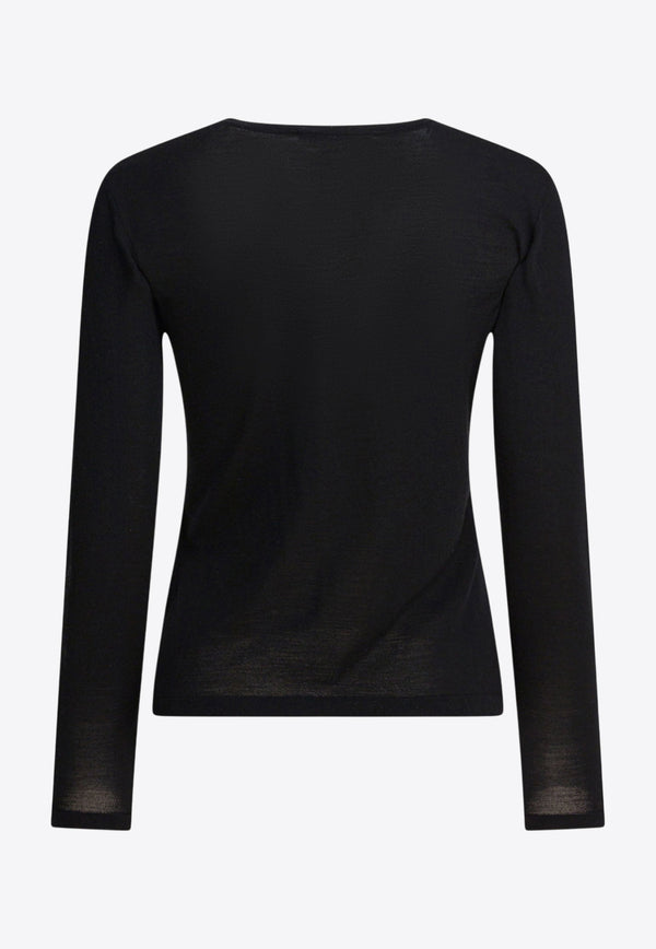 S Max Mara Kenya Wool Knit Cardigan Black 2529346011KENYA011_82808