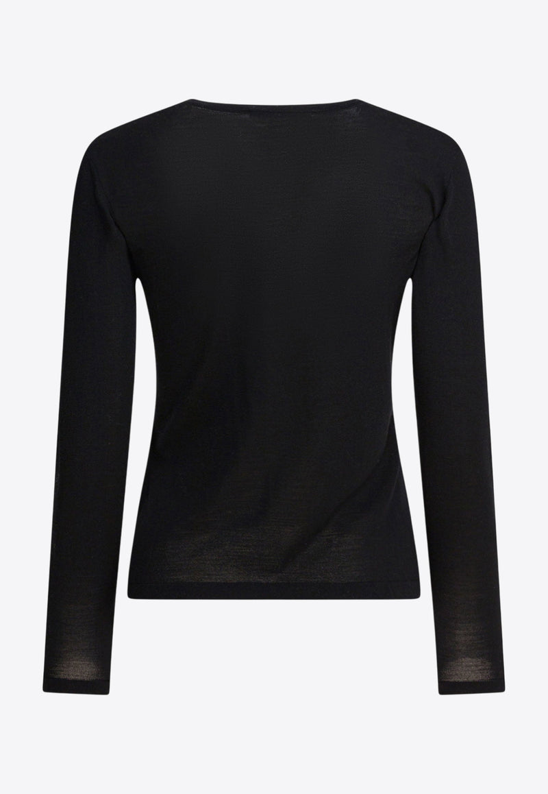 S Max Mara Kenya Wool Knit Cardigan Black 2529346011KENYA011_82808