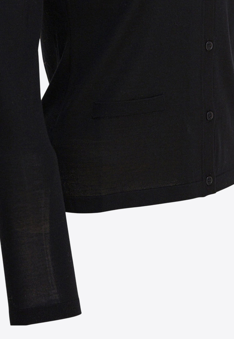 S Max Mara Kenya Wool Knit Cardigan Black 2529346011KENYA011_82808