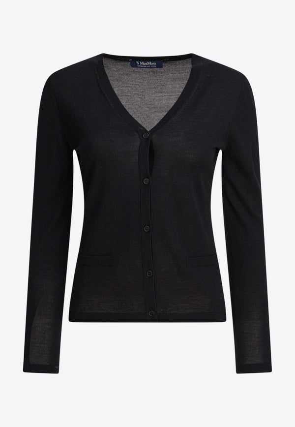 S Max Mara Kenya Wool Knit Cardigan Black 2529346011KENYA011_82808