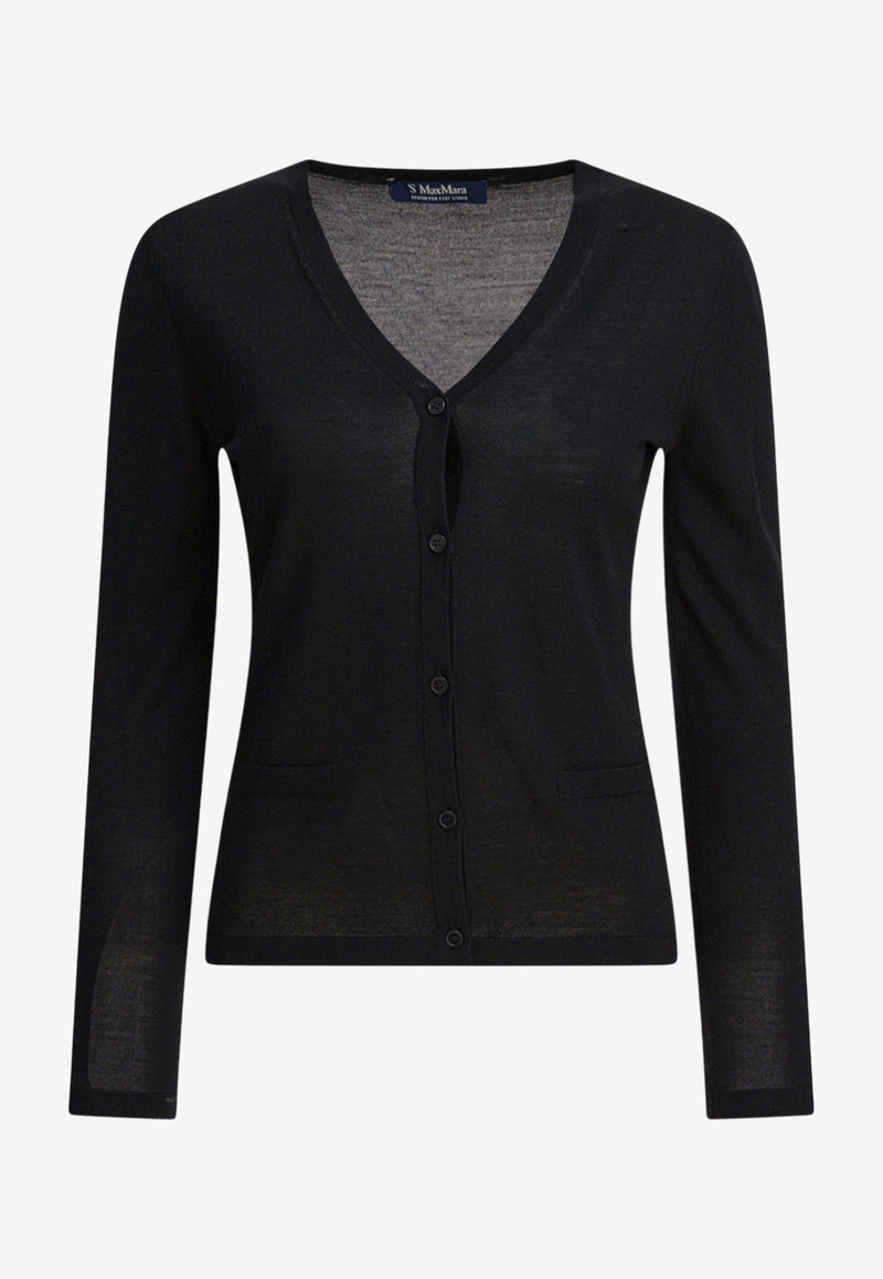 S Max Mara Kenya Wool Knit Cardigan Black 2529346011KENYA011_82808