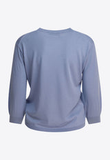 S Max Mara Amico Wool Knit Sweater Blue 2529366041AMICO015_82861