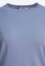 S Max Mara Amico Wool Knit Sweater Blue 2529366041AMICO015_82861