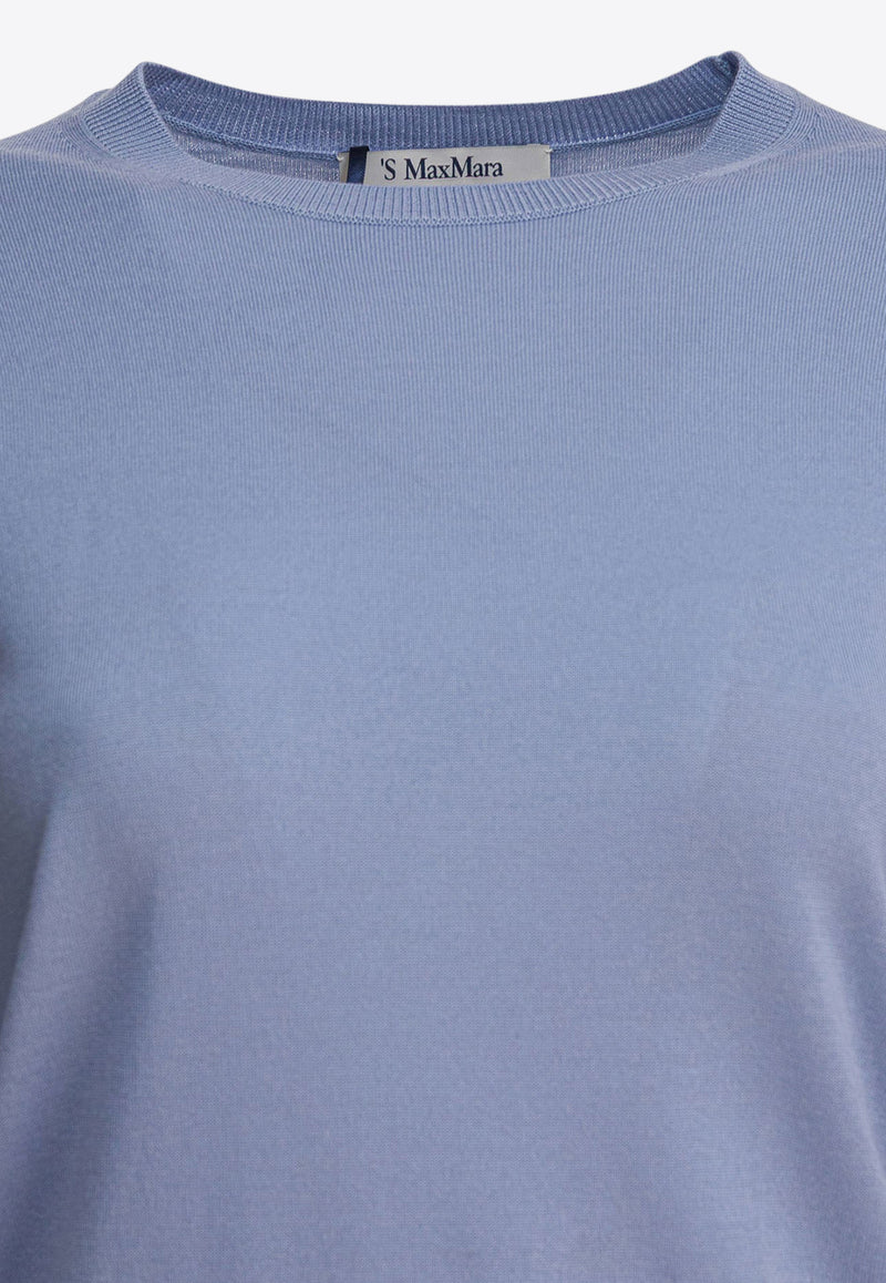 S Max Mara Amico Wool Knit Sweater Blue 2529366041AMICO015_82861