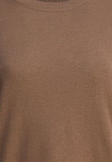 S Max Mara Eco Wool Knit Sweater with Elbow Patch Brown 2529366091ECO002_17b9b3a0-0319-44c6-a1e0-72d0cbd4b59a