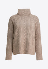 S Max Mara Genova Cable Knit Turtleneck Sweater Beige 2529366203GENOVA004_d60cc092-ddd5-47f7-ba3f-618eb0289582
