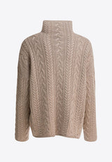 S Max Mara Genova Cable Knit Turtleneck Sweater Beige 2529366203GENOVA004_d60cc092-ddd5-47f7-ba3f-618eb0289582