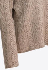 S Max Mara Genova Cable Knit Turtleneck Sweater Beige 2529366203GENOVA004_d60cc092-ddd5-47f7-ba3f-618eb0289582