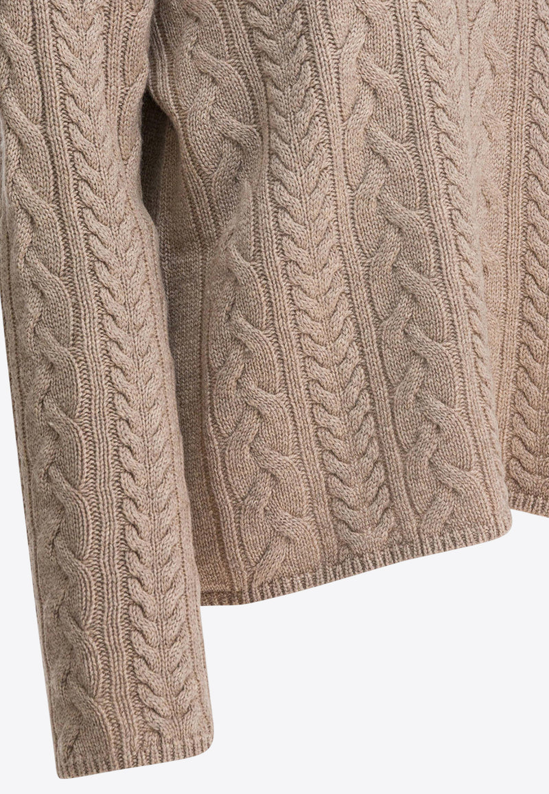 S Max Mara Genova Cable Knit Turtleneck Sweater Beige 2529366203GENOVA004_d60cc092-ddd5-47f7-ba3f-618eb0289582