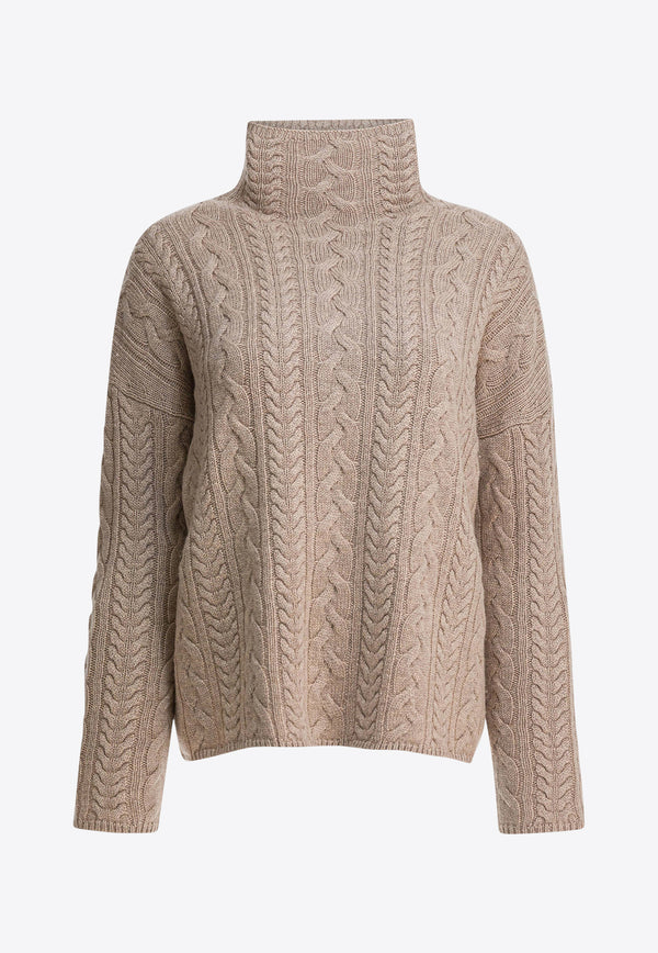 S Max Mara Genova Cable Knit Turtleneck Sweater Beige 2529366203GENOVA004_d60cc092-ddd5-47f7-ba3f-618eb0289582