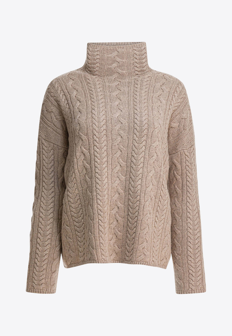 S Max Mara Genova Cable Knit Turtleneck Sweater Beige 2529366203GENOVA004_d60cc092-ddd5-47f7-ba3f-618eb0289582