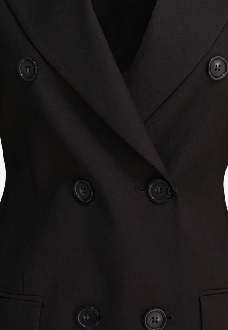 Sportmax Adamo Double-Breasted Wool Blazer Dark Brown 2522046011ADAMO013_82536