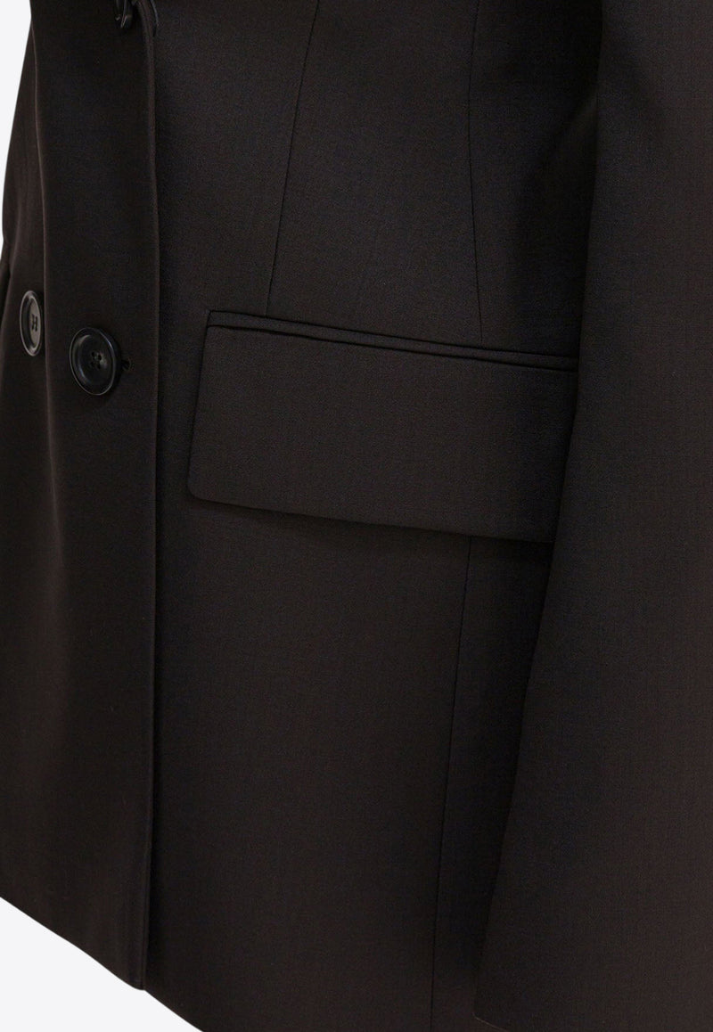 Sportmax Adamo Double-Breasted Wool Blazer Dark Brown 2522046011ADAMO013_82536