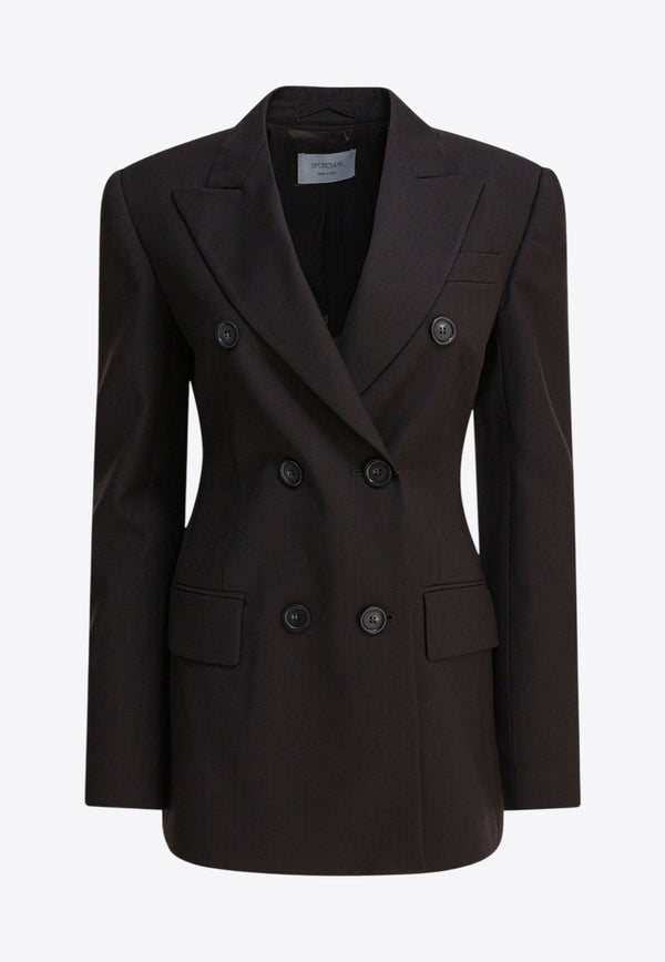 Sportmax Adamo Double-Breasted Wool Blazer Dark Brown 2522046011ADAMO013_82536