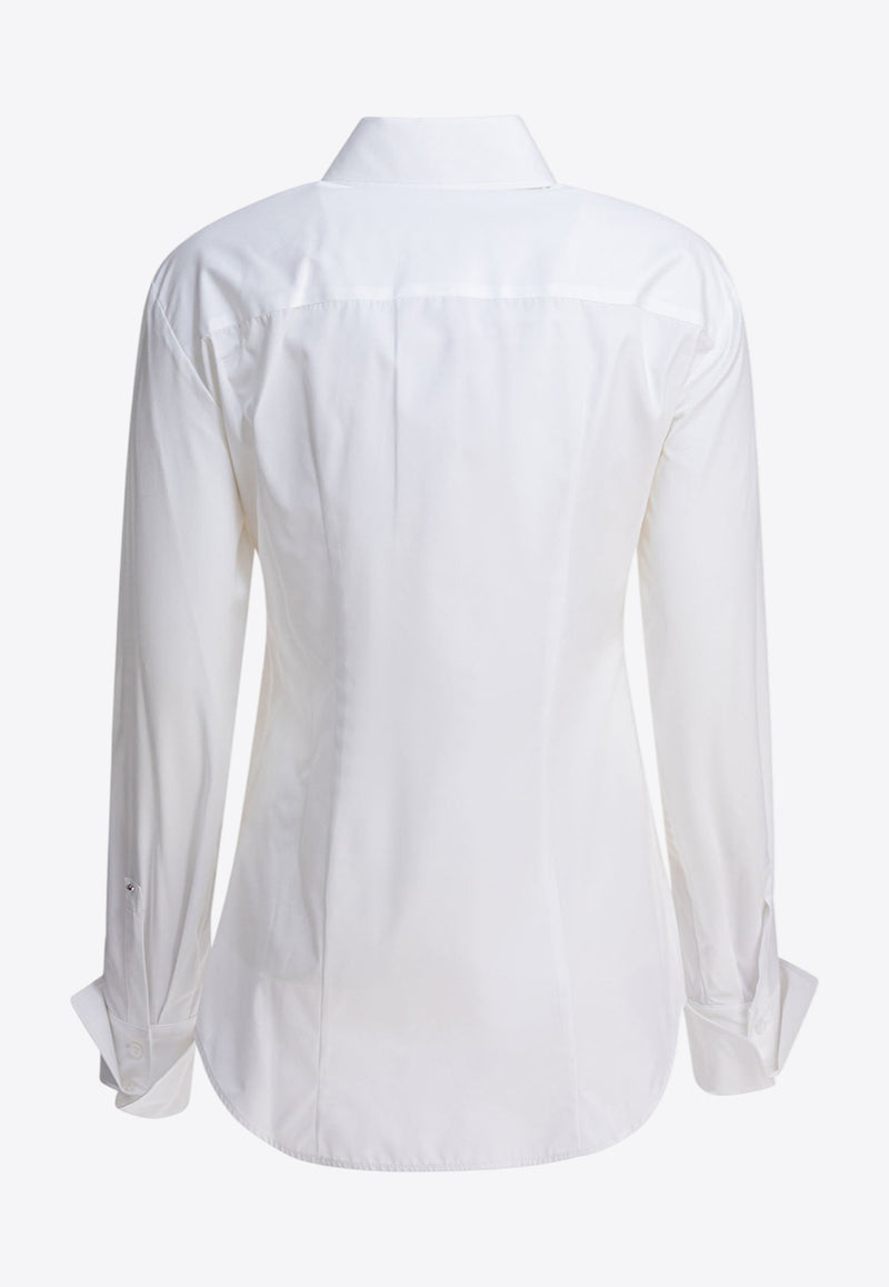 Sportmax Oste Logo Embroidered Buttoned Shirt White 2522196011OSTE001_82542