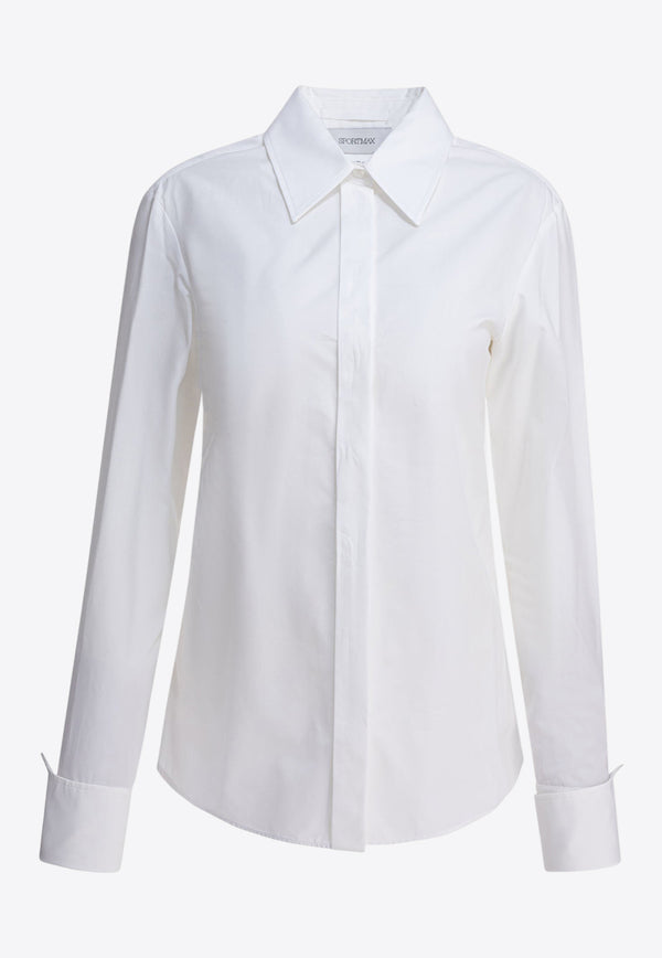Sportmax Oste Logo Embroidered Buttoned Shirt White 2522196011OSTE001_82542