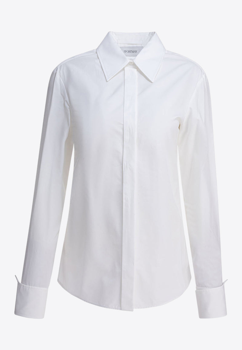 Sportmax Oste Logo Embroidered Buttoned Shirt White 2522196011OSTE001_82542