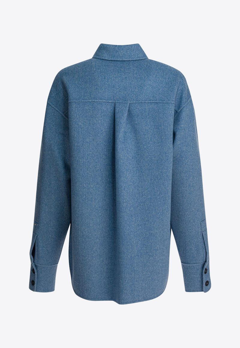 Sportmax Palpiti Wool Button-Up Overshirt Light Blue 2522196023PALPITI001_d304f4ba-240f-4f9d-af60-b0d910770e7c