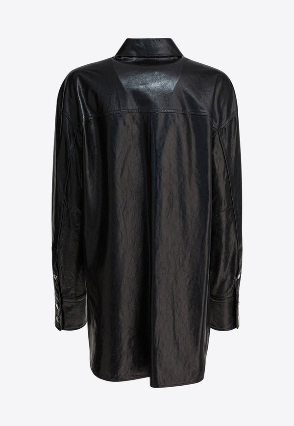 Max Mara Borel Relaxed-Fit Leather Shirt Black 2522446022BOREL002_356d1ac2-e71a-499d-9c9d-c252f3587b80
