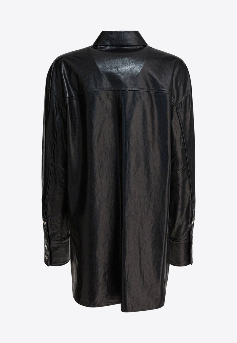 Max Mara Borel Relaxed-Fit Leather Shirt Black 2522446022BOREL002_356d1ac2-e71a-499d-9c9d-c252f3587b80