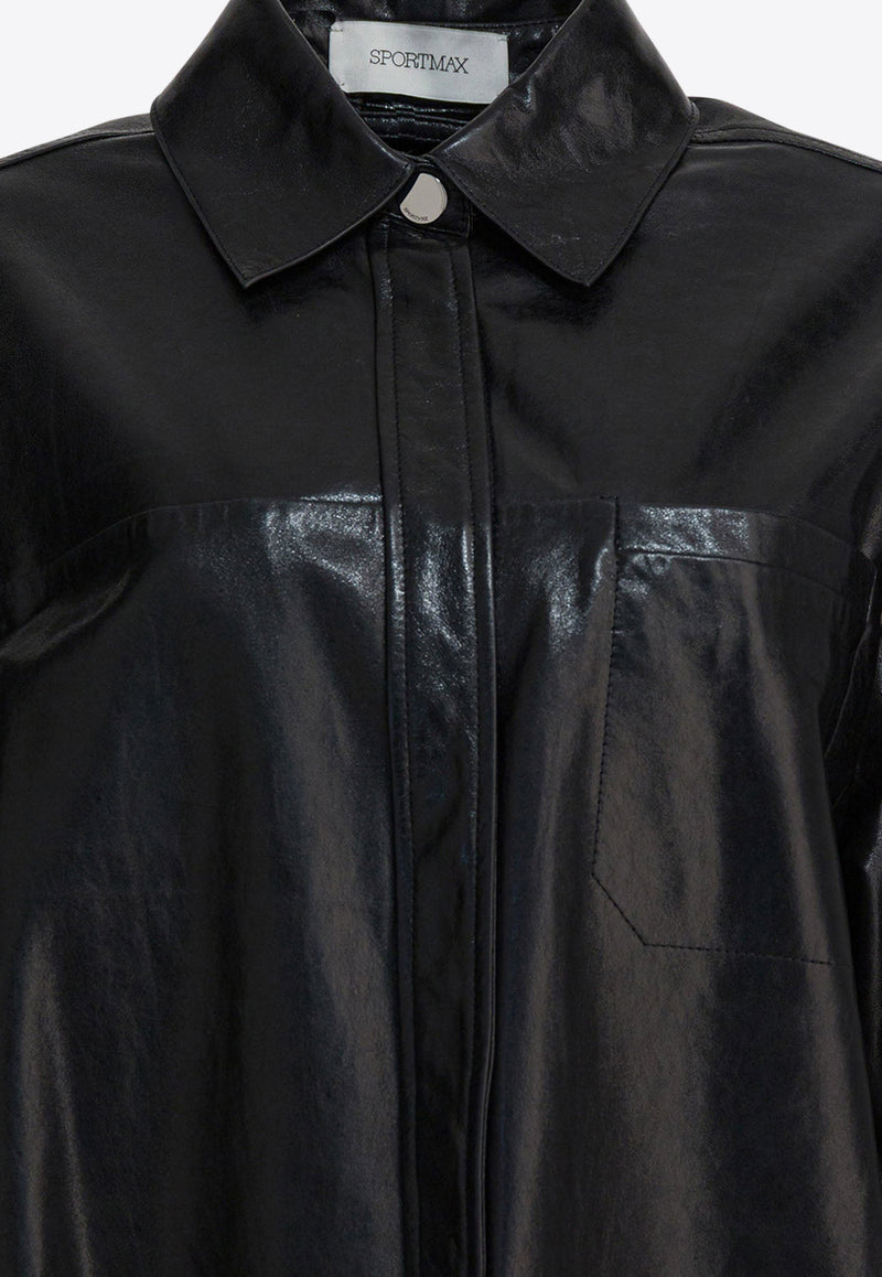 Max Mara Borel Relaxed-Fit Leather Shirt Black 2522446022BOREL002_356d1ac2-e71a-499d-9c9d-c252f3587b80
